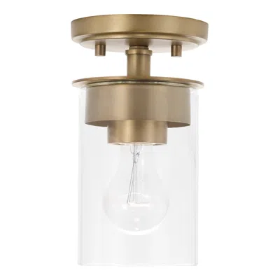 Capital Lighting Homeplace Lighting Mason 1 Light Semi-flush Aged Brass In Gold