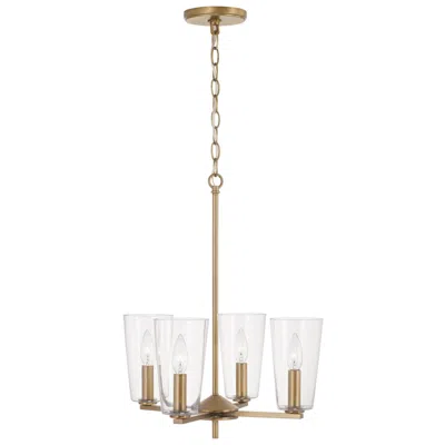 Capital Lighting Homeplace Lighting Portman 4 Light Pendant 17.5" Aged Brass