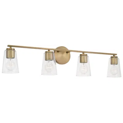 Capital Lighting Homeplace Lighting Portman 4 Light Vanity 35.25" Aged Brass