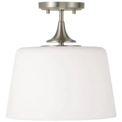 Capital Lighting Homeplace Lighting Presley 1 Light Semi Flush 11.75" Brushed Nickel