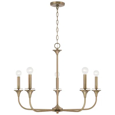 Capital Lighting Homeplace Lighting Presley 5 Light Chandelier Aged Brass