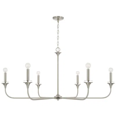 Capital Lighting Homeplace Lighting Presley 6 Light Chandelier 49" Brushed Nickel