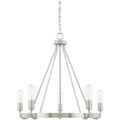 Capital Lighting Homeplace Lighting Tanner 5 Light Chandelier 26.5" Brushed Nickel