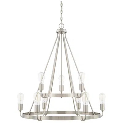 Capital Lighting Homeplace Lighting Tanner 9 Light Chandelier 31.25" Brushed Nickel