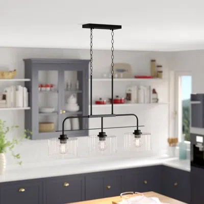 Capital Lighting Independent 3 - Light Kitchen Island Linear Pendant In Matte Black