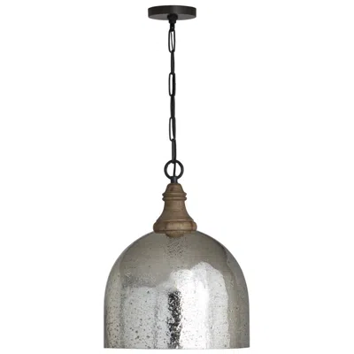 Capital Lighting Inglewood 15" Stone Seeded Mercury Glass Pendant