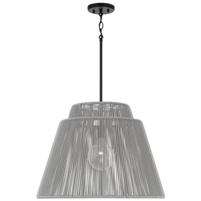 Capital Lighting Jasper 23"w Black With Gray Shade Indoor/outdoor Hanging Light