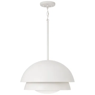 Capital Lighting Jensen 1 Light Pendant 17.25" Matte White
