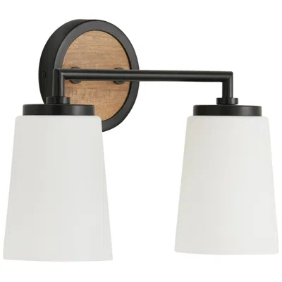 Capital Lighting Jonah 2 Light Vanity 14" Light Wood And Matte Black