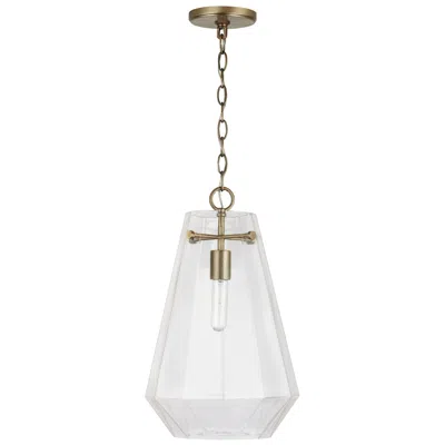 Capital Lighting Lee 1 Light Pendant 11" Aged Brass