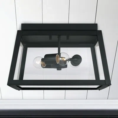 Capital Lighting Leighton 3-bulb Outdoor Flush Mount In Black