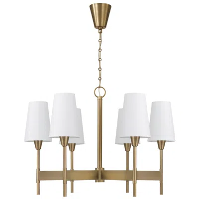 Capital Lighting Leland 6 Light Chandelier 32" Aged Brass