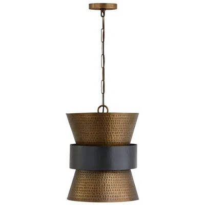 Capital Lighting Loren 13" Wide Patinaed Brass And Dark Zinc Pendant