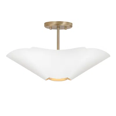 Capital Lighting Maeve 4 Light Pendant 18.5" Matte Brass And White