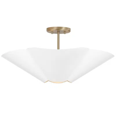 Capital Lighting Maeve 4 Light Pendant 23.25" Matte Brass And White