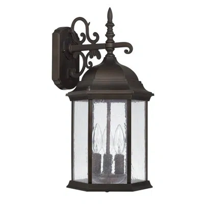 Capital Lighting Main Street 3 - Bulb Seeded Glass Outdoor Wall Lantern In Black