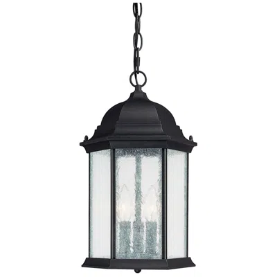 Capital Lighting Main Street 3 Light Outdoor Hanging Lantern 9.5" Black