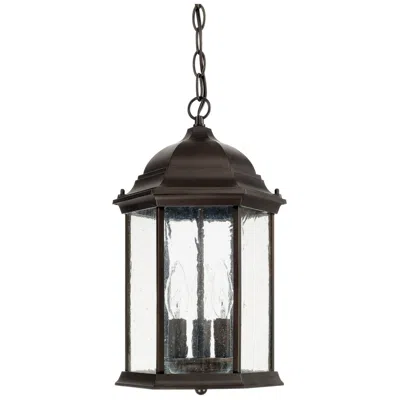 Capital Lighting Main Street 3 Light Outdoor Hanging-lantern Old Bronze In Multi