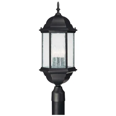 Capital Lighting Main Street 3 Light Outdoor Post Lantern 9.5" Black