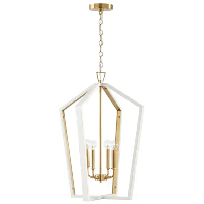 Capital Lighting Maren 20" Wide Flat White And Matte Brass 4-light Pendant