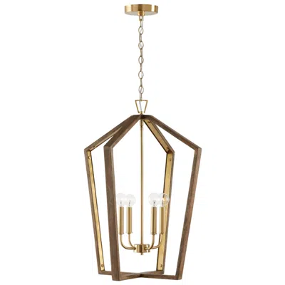 Capital Lighting Maren 20" Wide Nordic Wood And Matte Brass 4-light Pendant