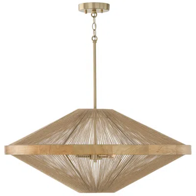 Capital Lighting Maya 31" Wide Matte Brass And Jute Rope Pendant Light