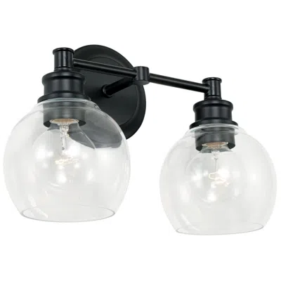 Capital Lighting Mid Century 2 Light Vanity 14.5" Matte Black