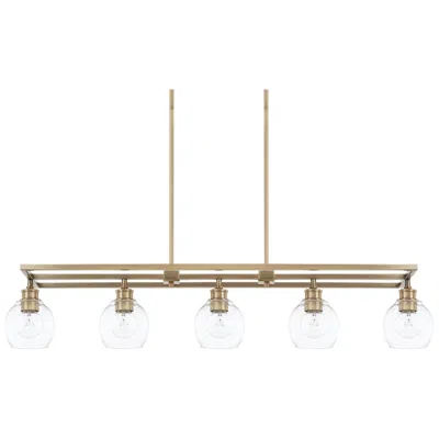 Capital Lighting Mid Century 47" Wide Aged Brass 5-light Linear Chandelier