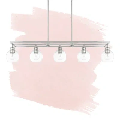Capital Lighting Mid-century 5 - Light Kitchen Island Linear Pendant In Polished Nickel