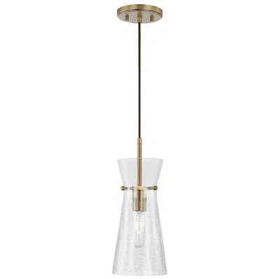 Capital Lighting Mila 6" Wide Aged Brass Crackle Glass Mini Pendant