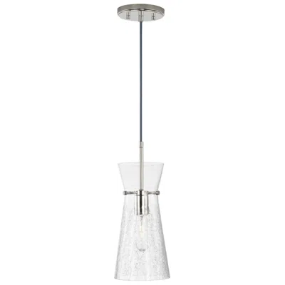 Capital Lighting Mila 6" Wide Nickel And Crackle Glass Mini Pendant