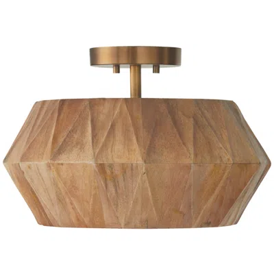 Capital Lighting Nadeau 15" Wide Light Patinaed Brass Ceiling Light
