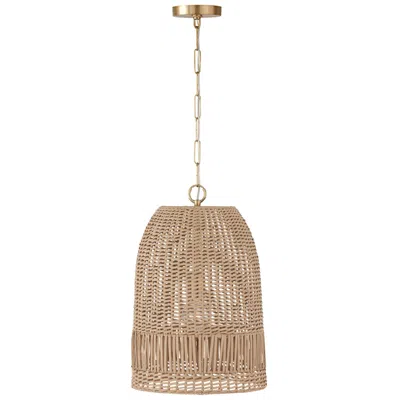 Capital Lighting Naomi 13 3/4" Wide Matte Brass And Jute Pendant