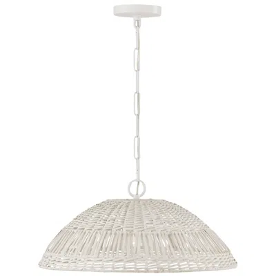Capital Lighting Naomi 21" Wide Chalk White Rattan Pendant Light