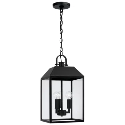 Capital Lighting Nelson 3 Light Outdoor Hanging Lantern 9.5" Black