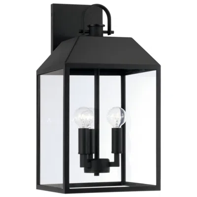 Capital Lighting Nelson 3 Light Outdoor Wall Lantern 9.5" Black