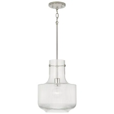 Capital Lighting Nyla 11" Nickel With Clear Fluted Glass Mini Pendant
