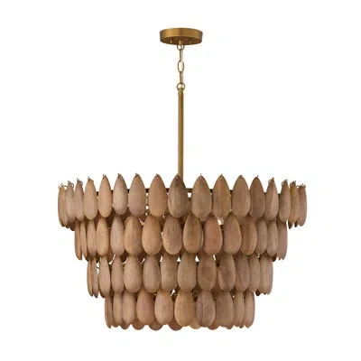Capital Lighting Pendant In Hand-distressed Patinaed Brass And Handcrafted Mango Wood In Bronze