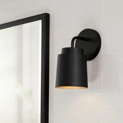 Capital Lighting Pratt Steel Armed Sconce In Matte Black