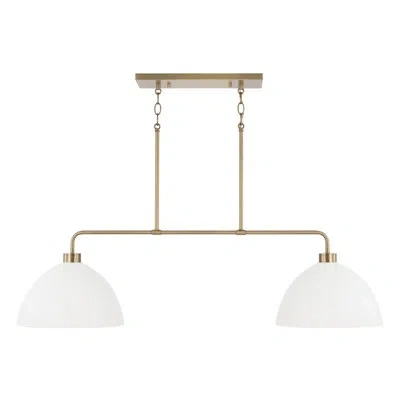 Capital Lighting Ross 2 - Light Bell Modern Linear Chandelier In White