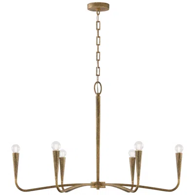 Capital Lighting Savari 6 Light Chandelier 39" Artisan Gold