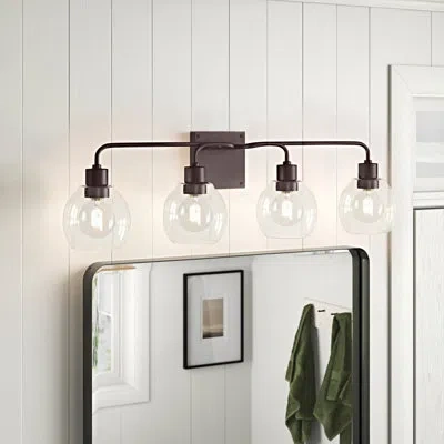 Capital Lighting Tanner Dimmable Vanity Light In Bronze,clear