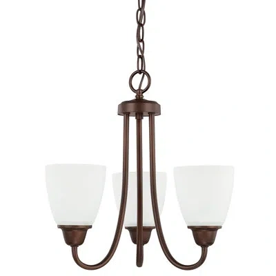 Capital Lighting Trenton 3 - Light Shaded Classic / Traditional Chandelier In Bronze