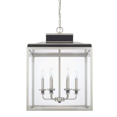 Capital Lighting Tux 6 - Light Candle Style Square Chandelier In Matte Black;brushed Nickel