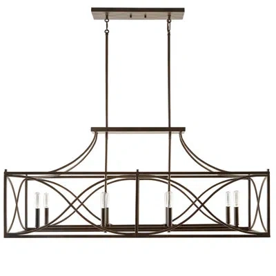 Capital Lighting Tybee 8 - Light Kitchen Island Linear Pendant In Gold