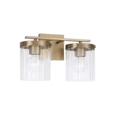 Capital Lighting Vaughn 2 - Light Dimmable Vanity Light In Aged Brass