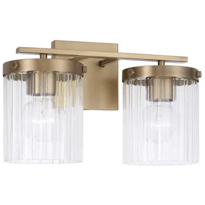 Capital Lighting Vaughn 2 Light Vanity 14.5" Aged Brass