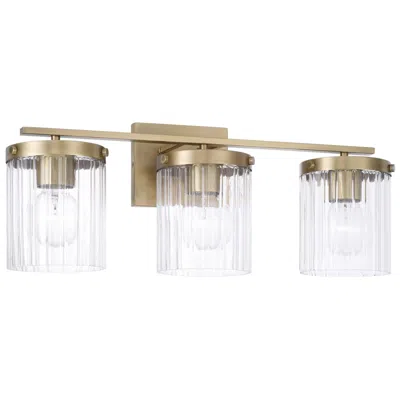 Capital Lighting Vaughn 3 Light Vanity 23.25" Aged Brass In Multi