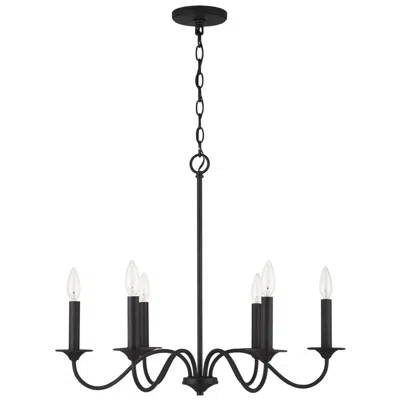 Capital Lighting Vincent 26" Wide 6-light Black Iron Chandelier