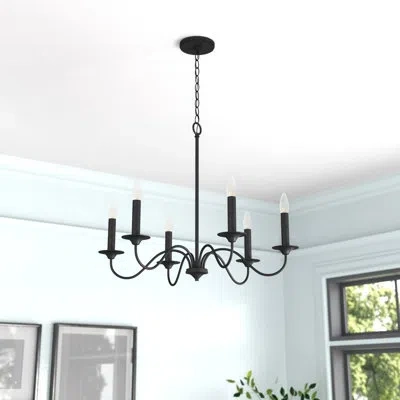 Capital Lighting Vincent 6 - Light Candle Style Traditional Chandelier In Matte Black
